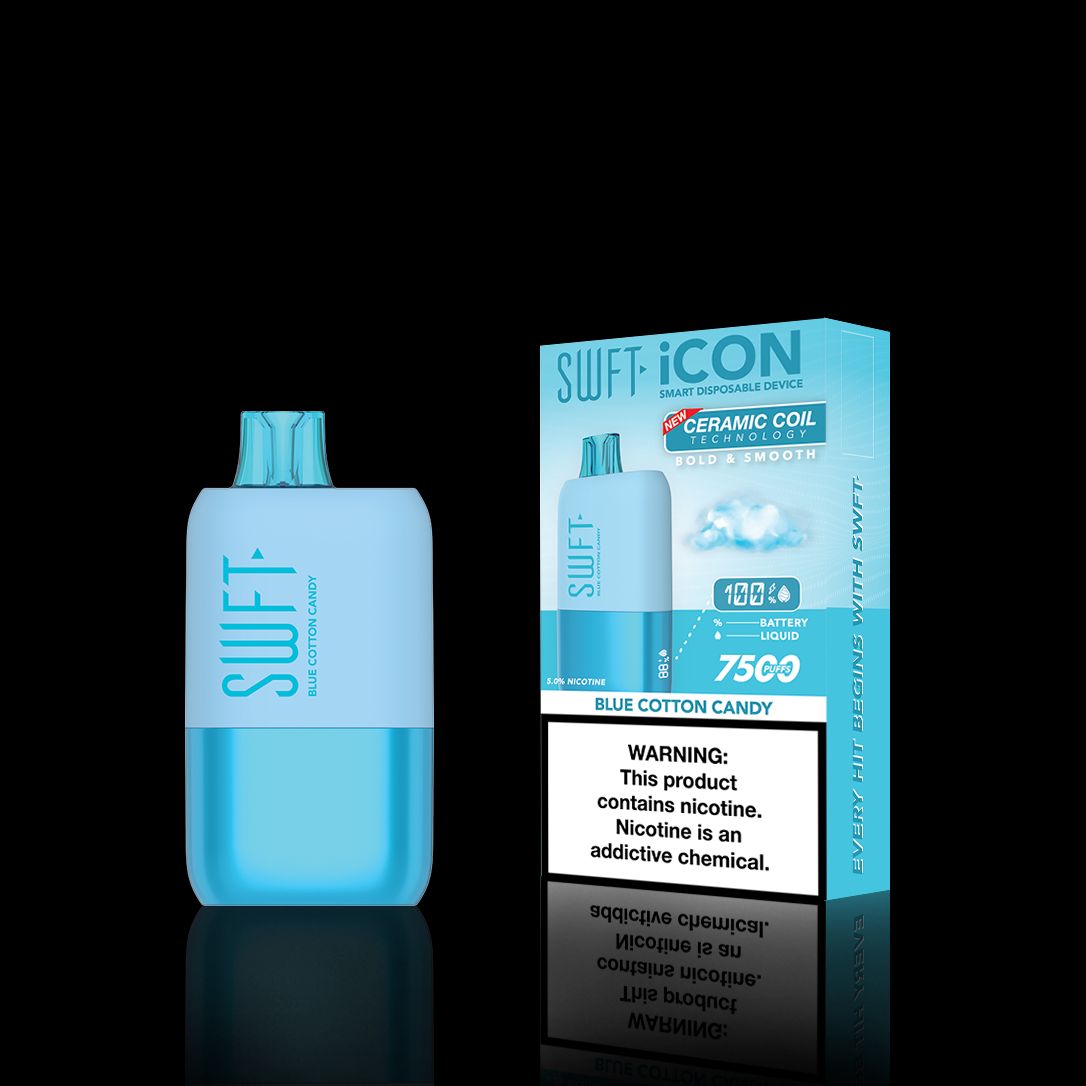 SWFT Icon Disposable | 7500 Puffs | 17mL | 5% Blue Cotton Candy with Packaging