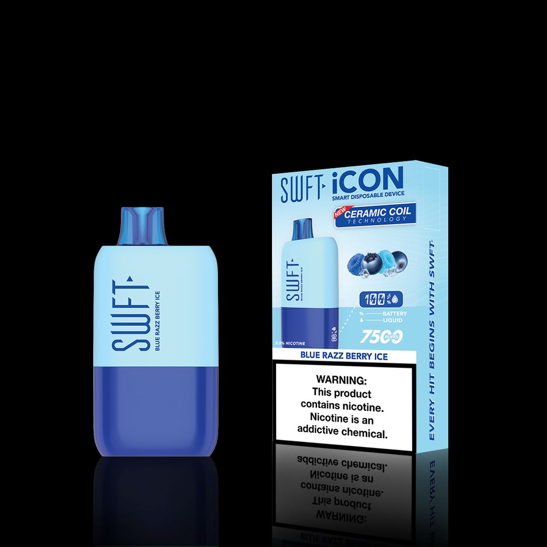 SWFT Icon Disposable | 7500 Puffs | 17mL | 5% Blue Razz Berry Ice with Packaging