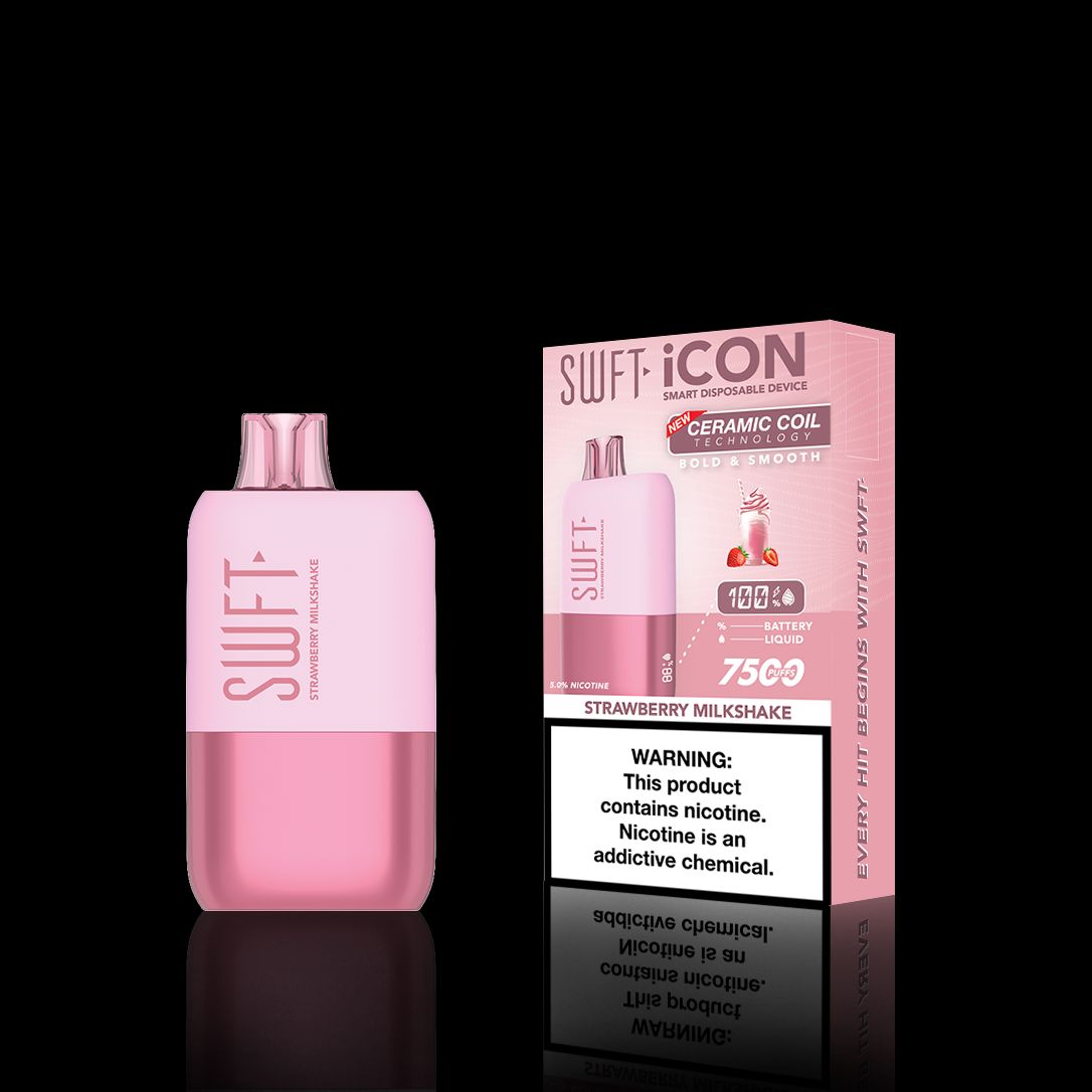 SWFT Icon Disposable | 7500 Puffs | 17mL | 5% Strawberry Milkshake with Packaging