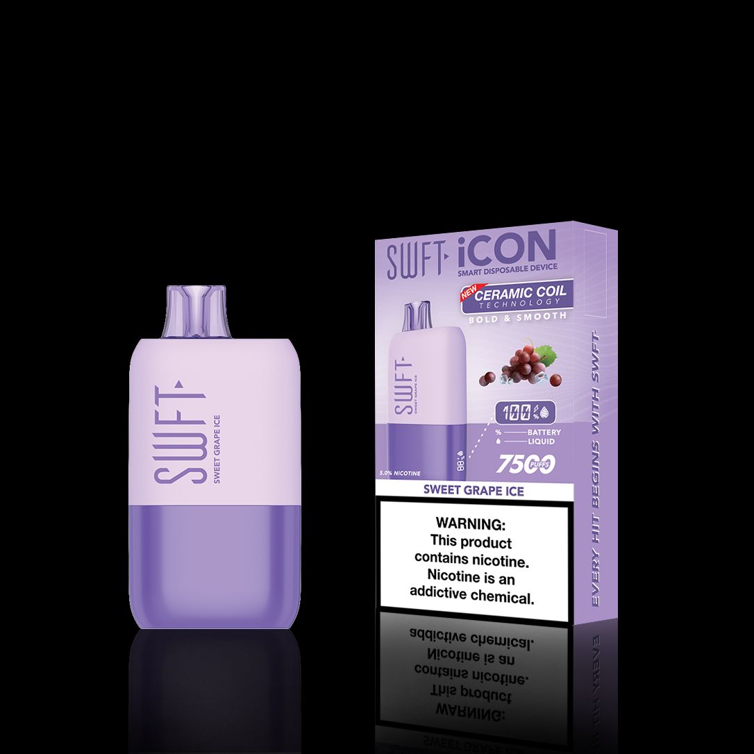 SWFT Icon Disposable | 7500 Puffs | 17mL | 5% Sweet Grape Ice with Packaging