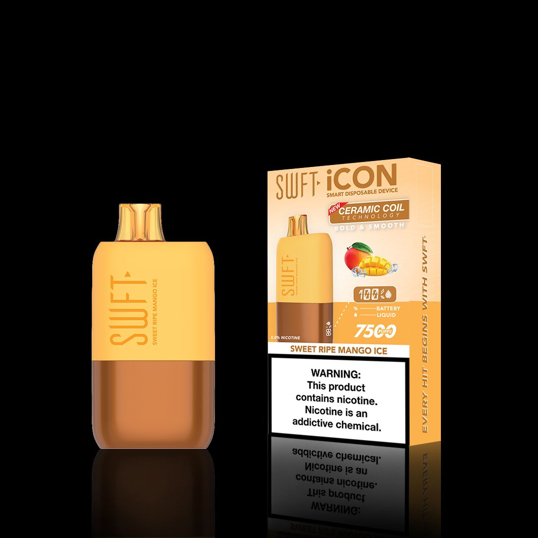 SWFT Icon Disposable | 7500 Puffs | 17mL | 5% Sweet Ripe Mango Ice with Packaging
