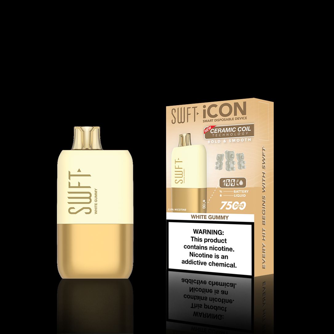 SWFT Icon Disposable | 7500 Puffs | 17mL | 5% White Gummy with Packaging