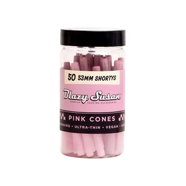 Blazy Susan Shortys 53mm Cones (50ct Jar) – Cones Pink