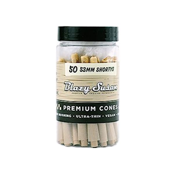 Blazy Susan Shortys 53mm Cones (50ct Jar) – Cones Unbleached