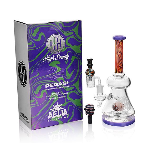 High Society - Pegasi Premium Wig Wag Hybrid Purple Pipe With Packaging