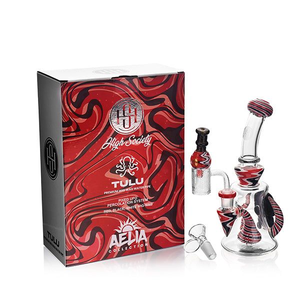 High Society - Tulu Premium Wig Wag Concentrate Rig Red/Black With Box