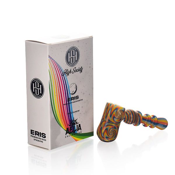 High Society - Eris Premium Wig Wag Bubbler White Rainbow with Box