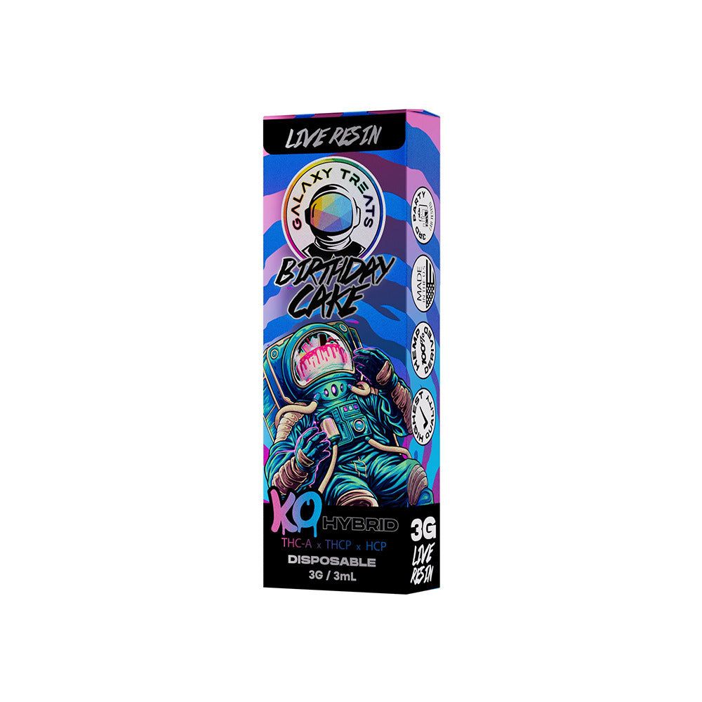 Galaxy Treats KO Live Resin THC-A + THC-P + HCP (3g) Disposable Birthday Cake