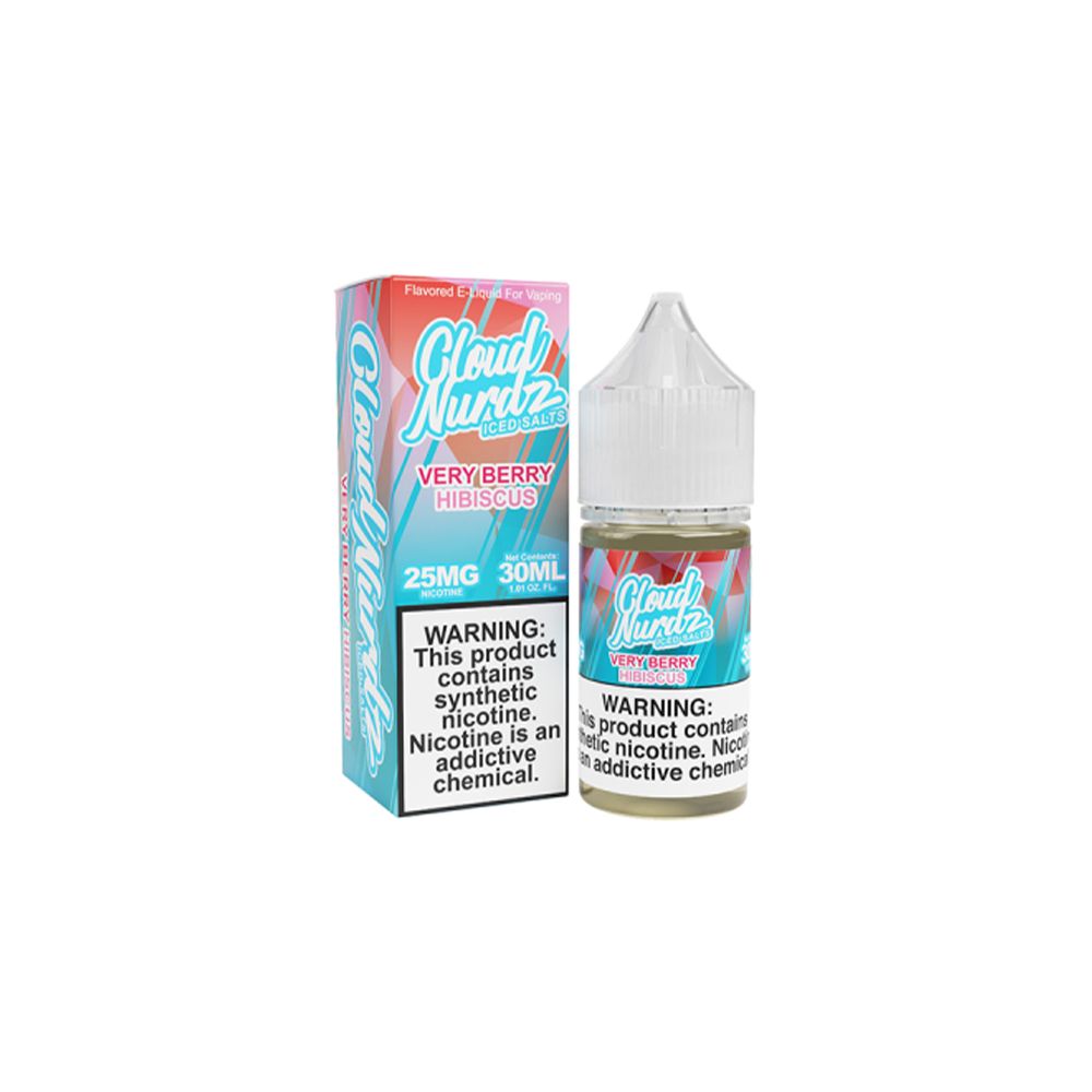 Very Berry Hibiscus Iced by Cloud Nurdz Salt Series E-Liquid 30mL (Salt Nic) with Packaging