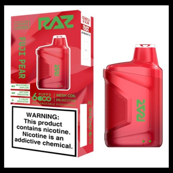 RAZ CA6000 Disposable | 6000 Puffs | 10mL | 50mg Fuji Pear with Packaging