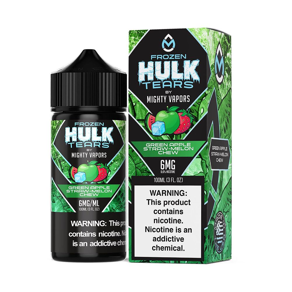 Frozen Green Apple by Mighty Vapors Hulk Tears E-Juice 100mL(Freebase) with Packaging