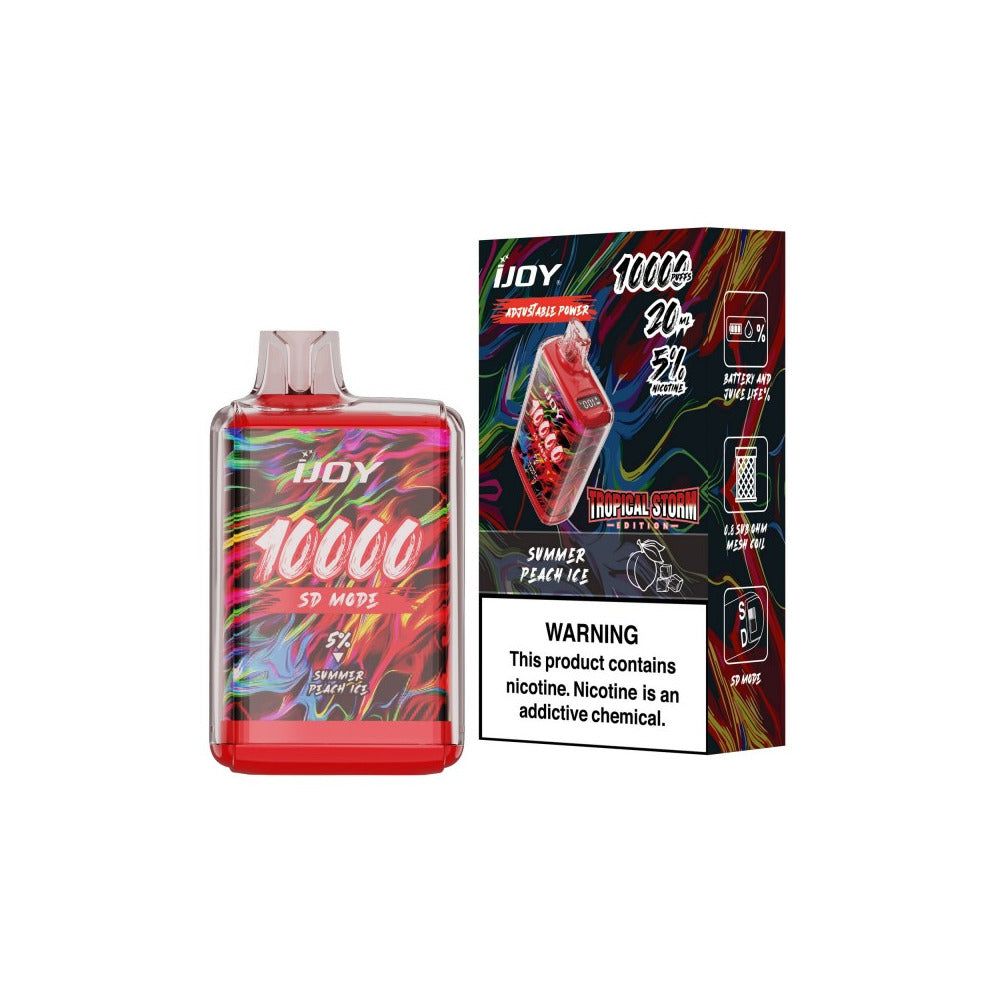 IJoy Bar SD10000 Disposable 10000 Puffs 20mL 50mg Summer Peach Ice with Packaging