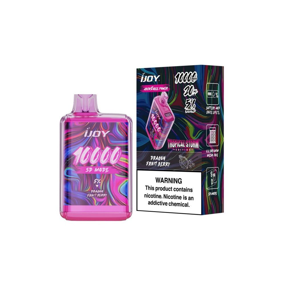 IJoy Bar SD10000 Disposable 10000 Puffs 20mL 50mg Dragon Fruit Berry with Packaging