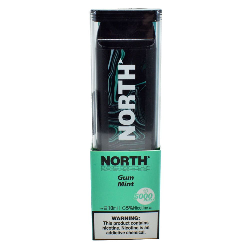 North Disposable 5000 Puffs 10mL 50mg Gum Mint Packaging