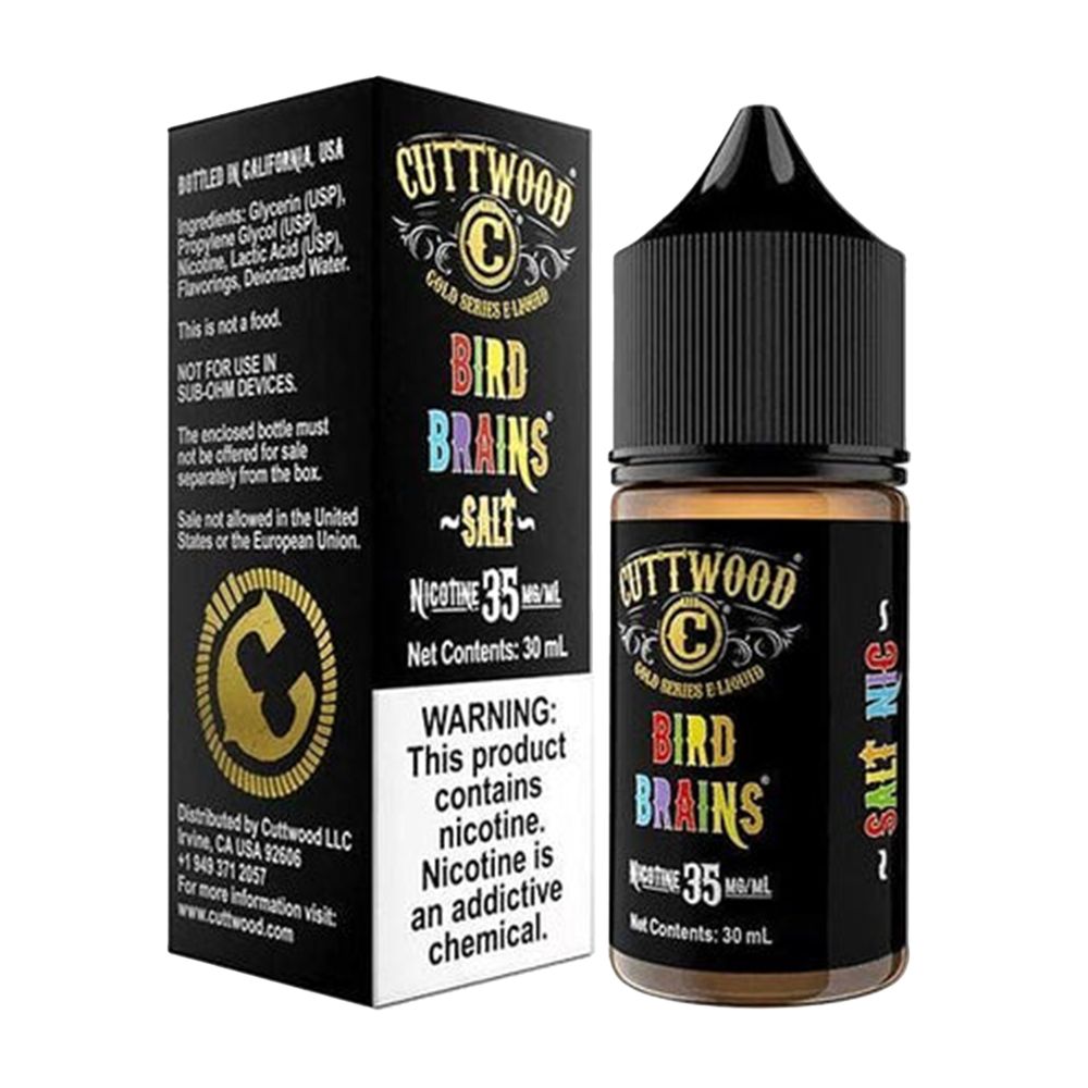 Bird Brains by Cuttwood E-Liquid 30mL (Salt Nic) Packaging