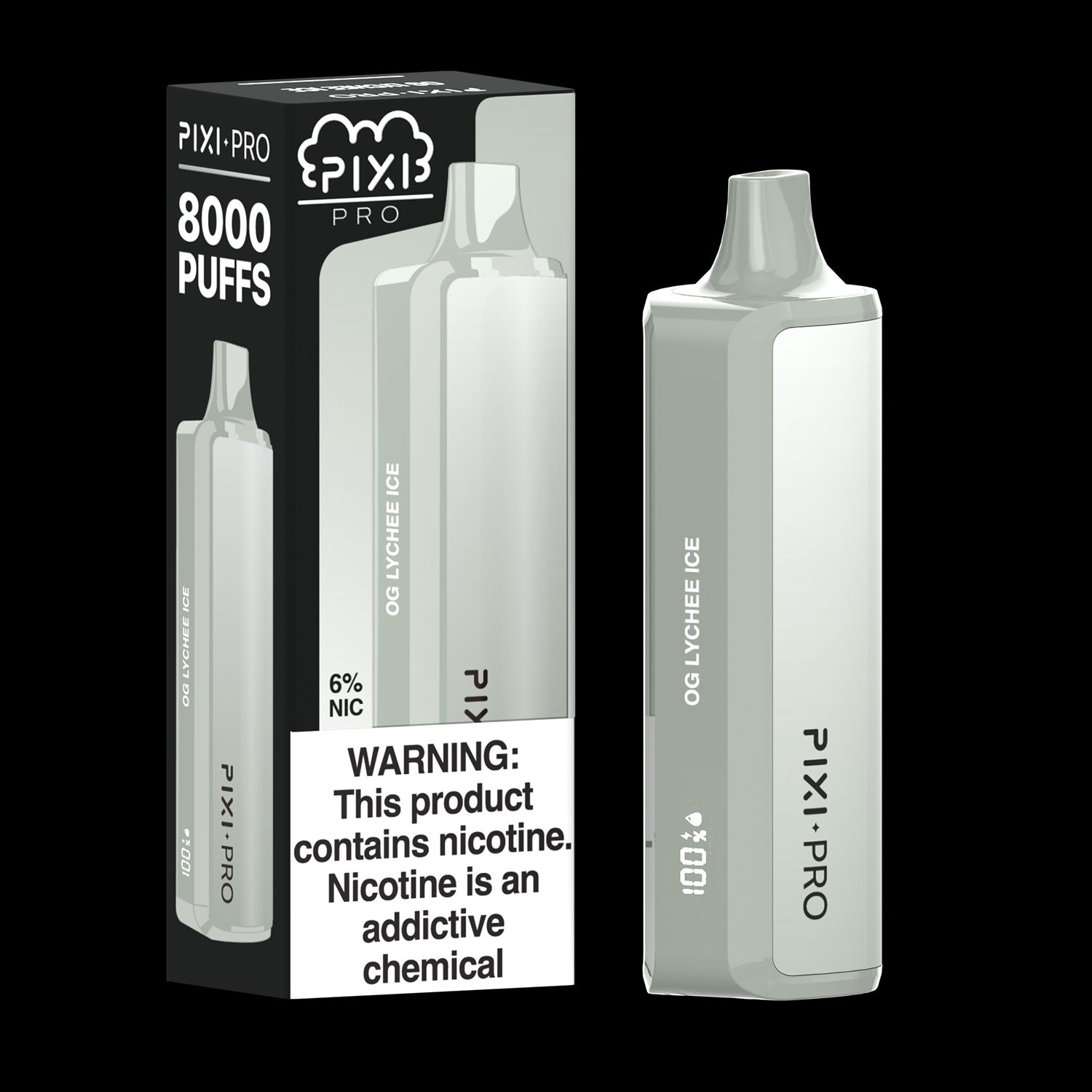 Puff Pixi Pro Disposable | 8000 puffs | 14mL OG Lychee Ice with packaging