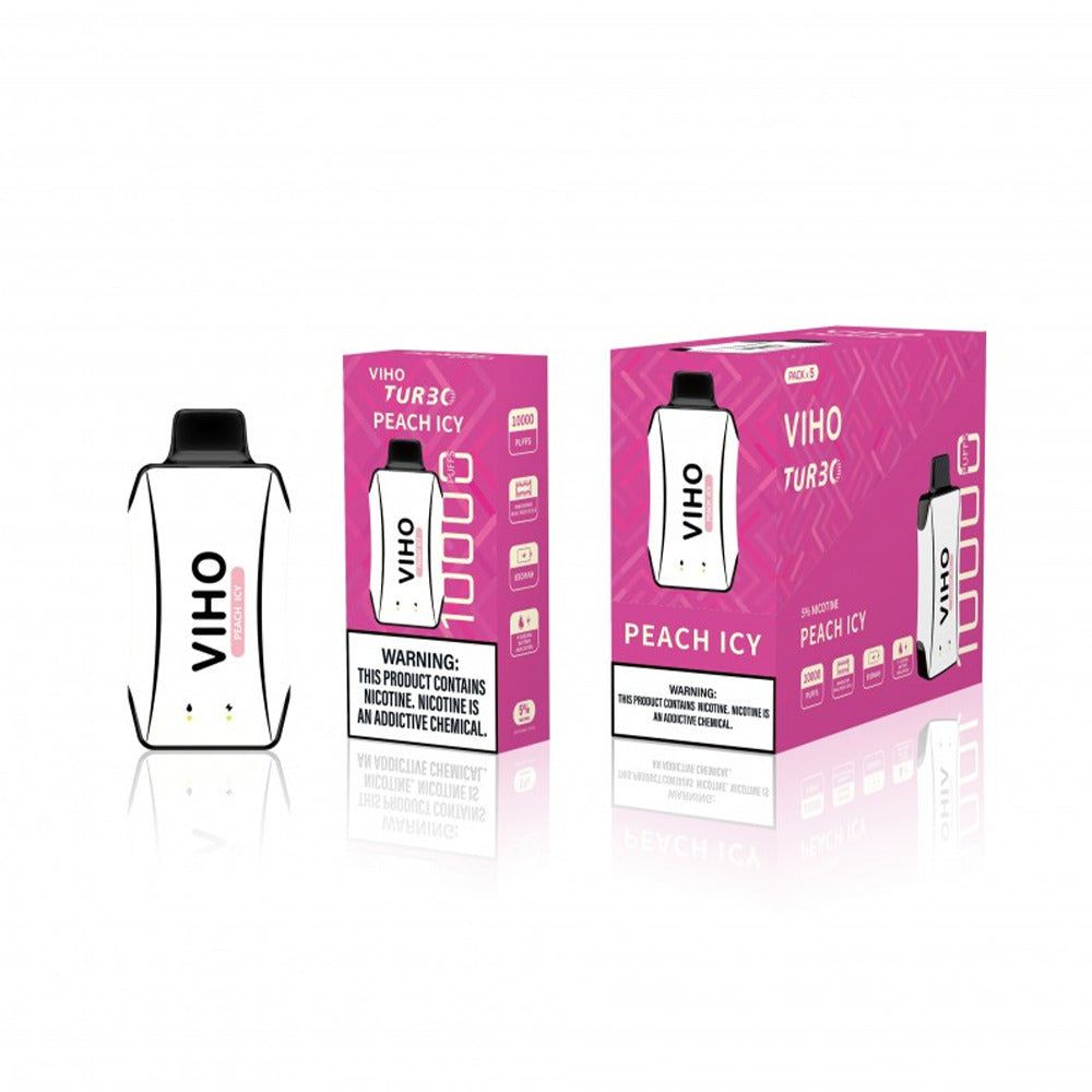 Viho Turnbo Disposable 10000 Puffs (17mL) - peach icy with packaging