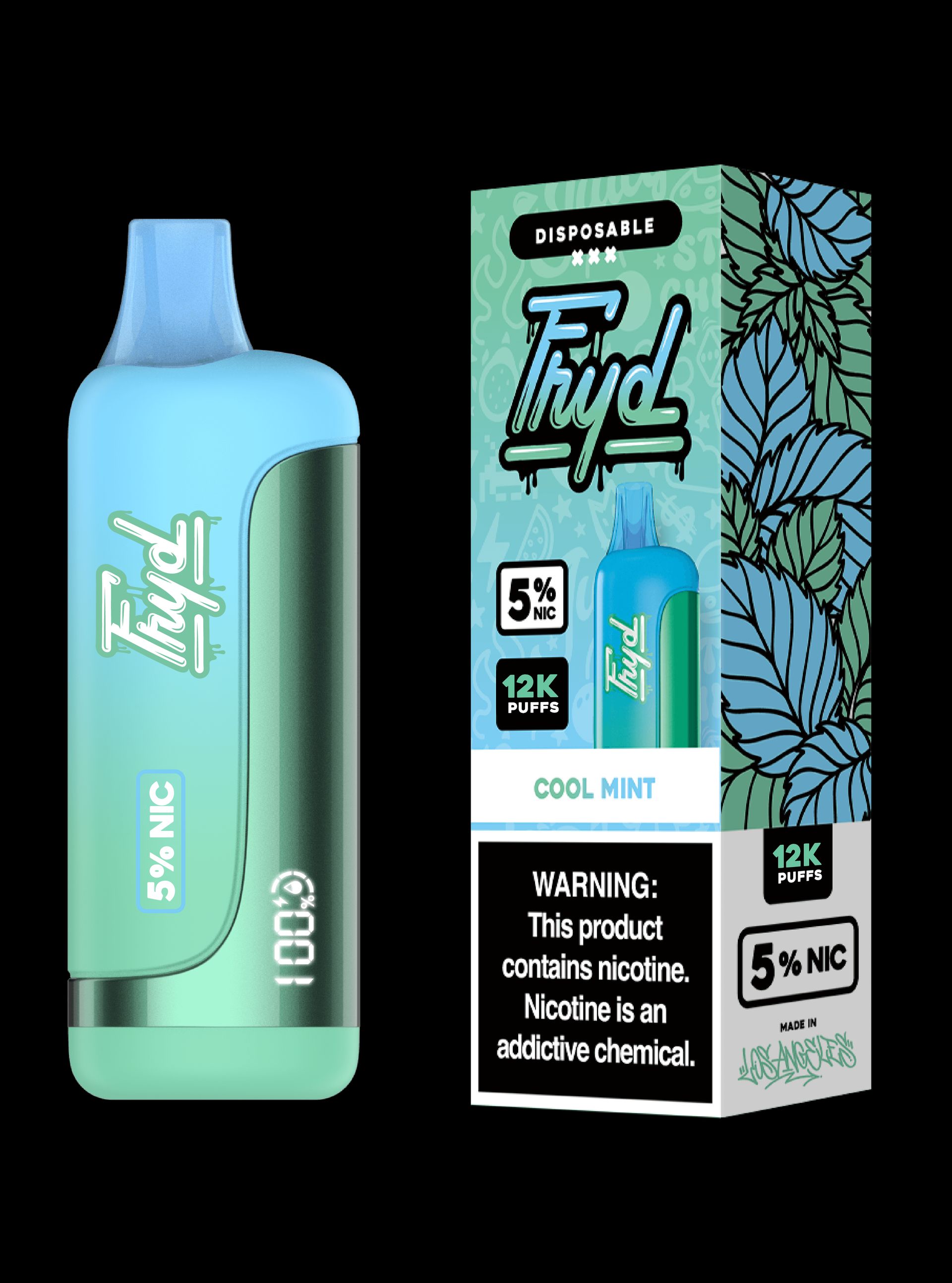 FRYD Disposable 12,000 Puffs (17mL) 50mg - Cool Mint