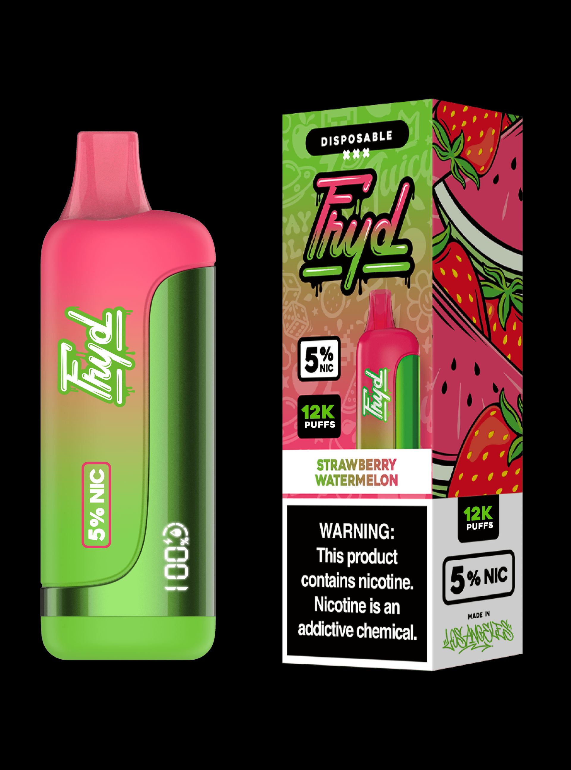 FRYD Disposable 12,000 Puffs (17mL) 50mg - Strawberry Watermelon