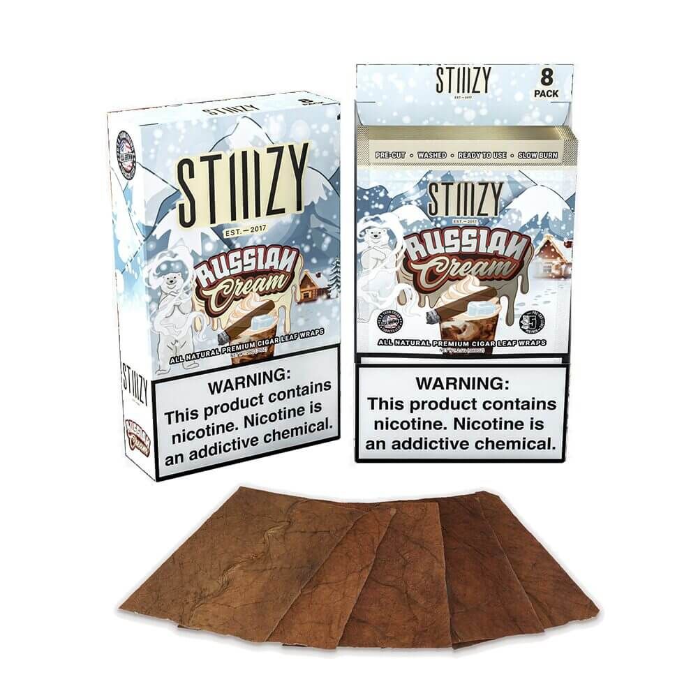 STIIIZY Premium Wraps (6-Pack) Russian Cream with Packaging
