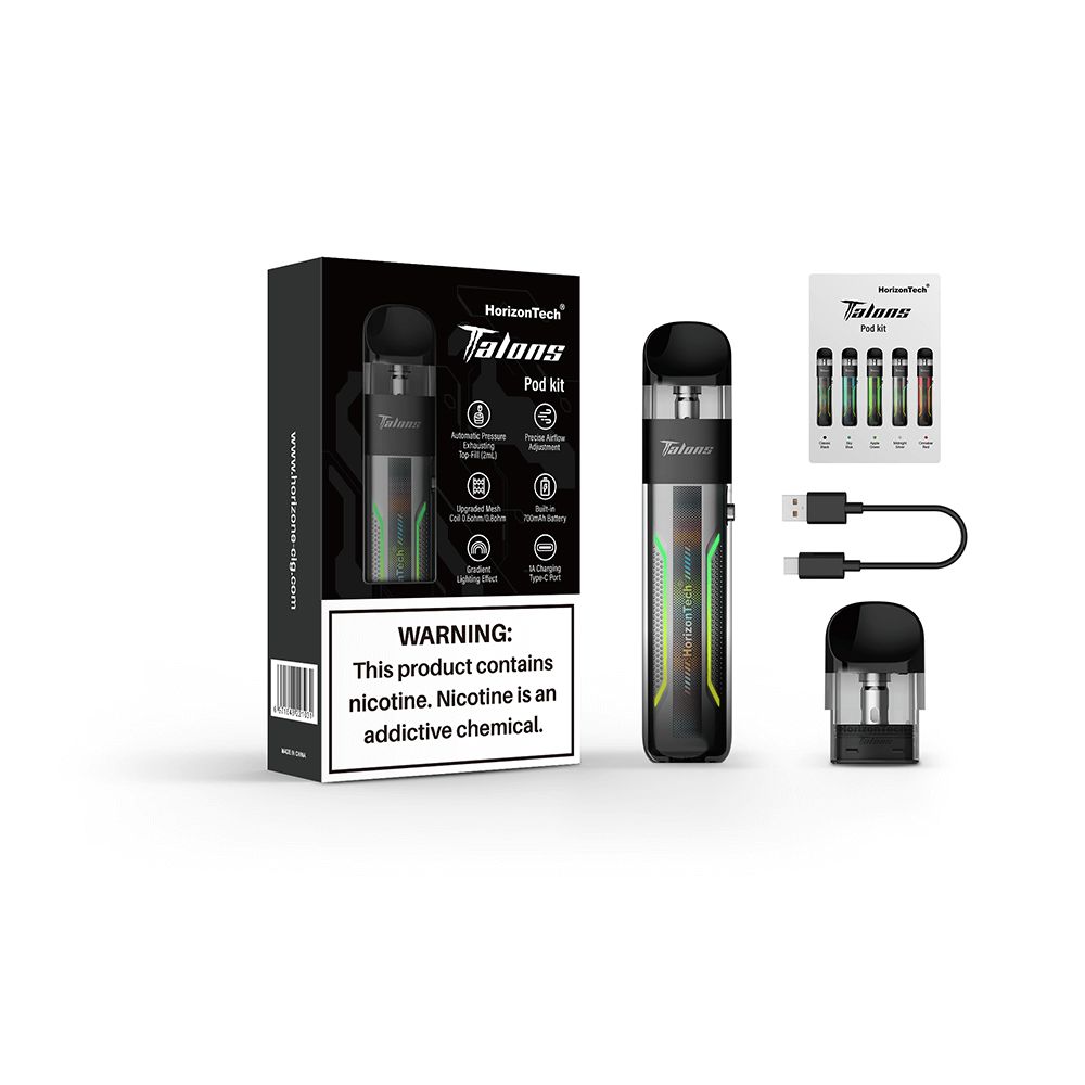 HorizonTech Talons Starter Kit Pod System Midnight Silver with Packaging