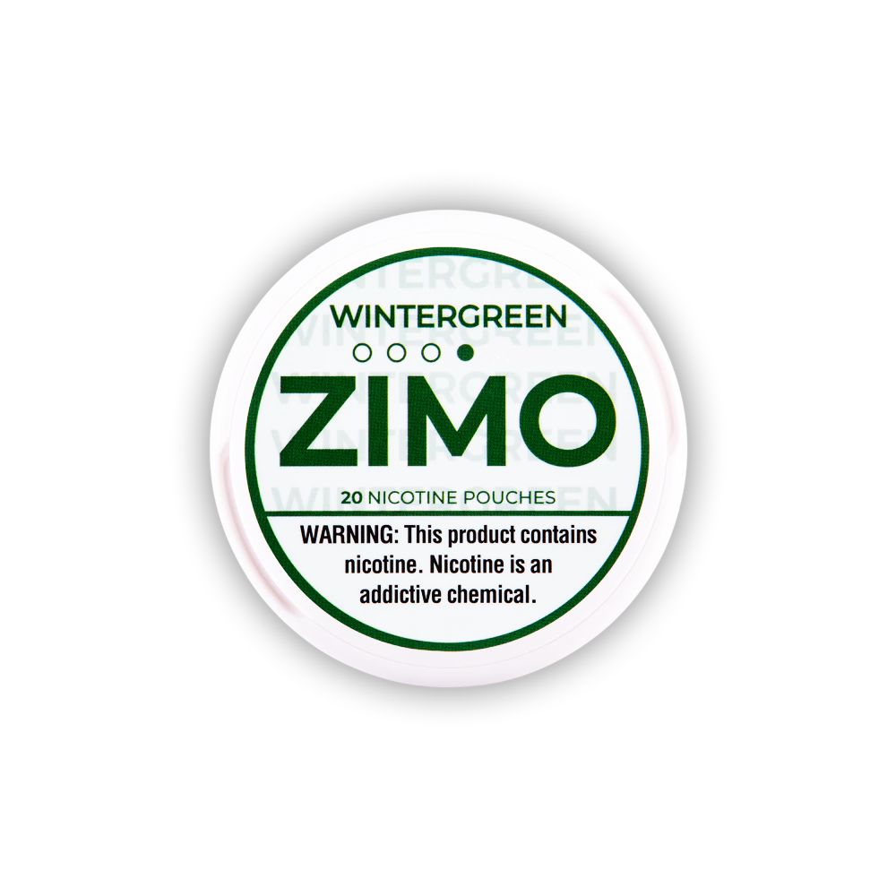 Zimo Oral Nicotine Pouches 3-8mg X20 Pouches 5-Cannister Pack Wintergreen 06mg