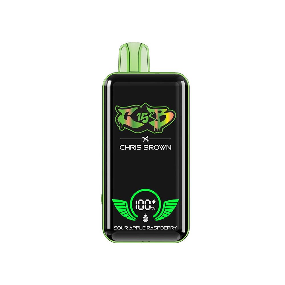 Chris Brown CB15K Disposable 15000 Puffs 15mL 50mg - Sour Apple Raspberry