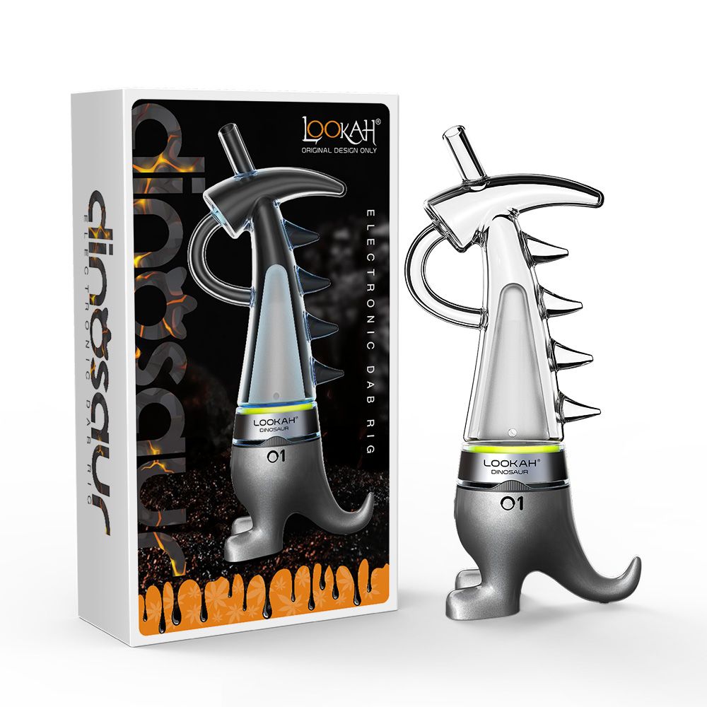 Lookah Dinosaur E-Dab Rig - Gray with packaging