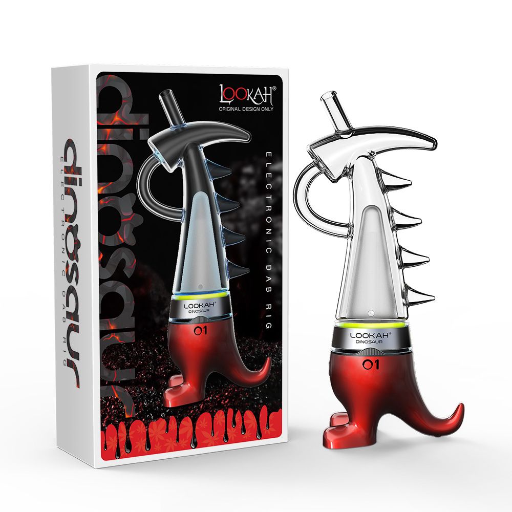 Lookah Dinosaur E-Dab Rig - Red with packaging