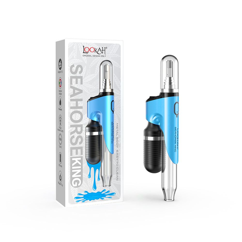 Lookah Seahorse King E-Dab Pen - Blue with packaging