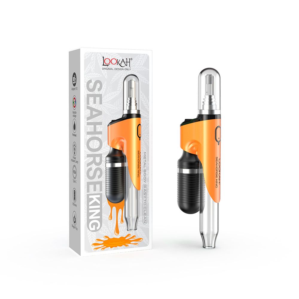 Lookah Seahorse King E-Dab Pen - Orange with packaging