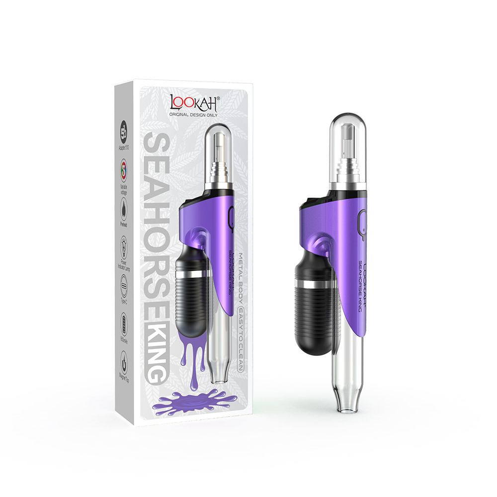 Lookah Seahorse King E-Dab Pen - Purple with packaging