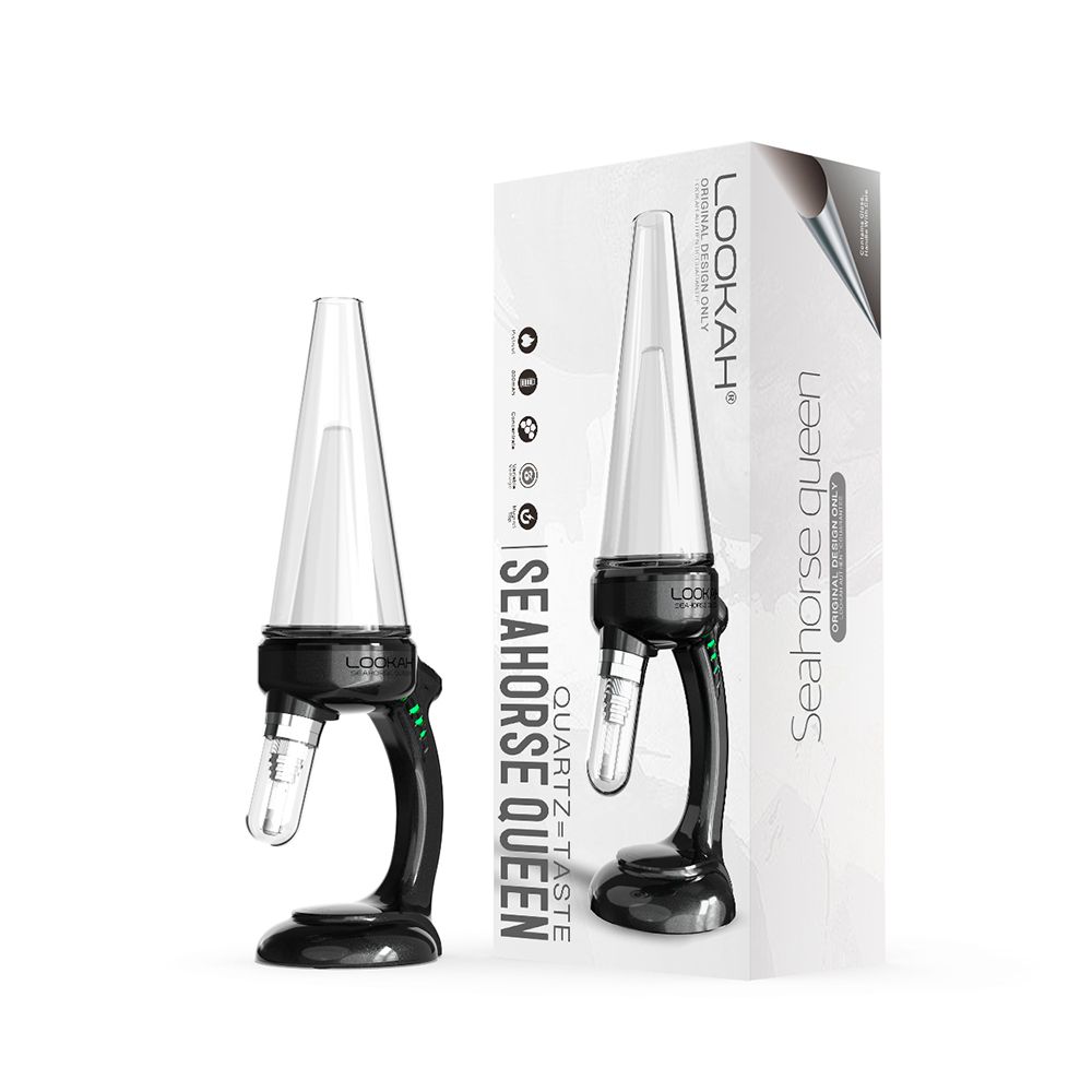 Lookah Seahorse Queen Dab Rig - Black with packaging