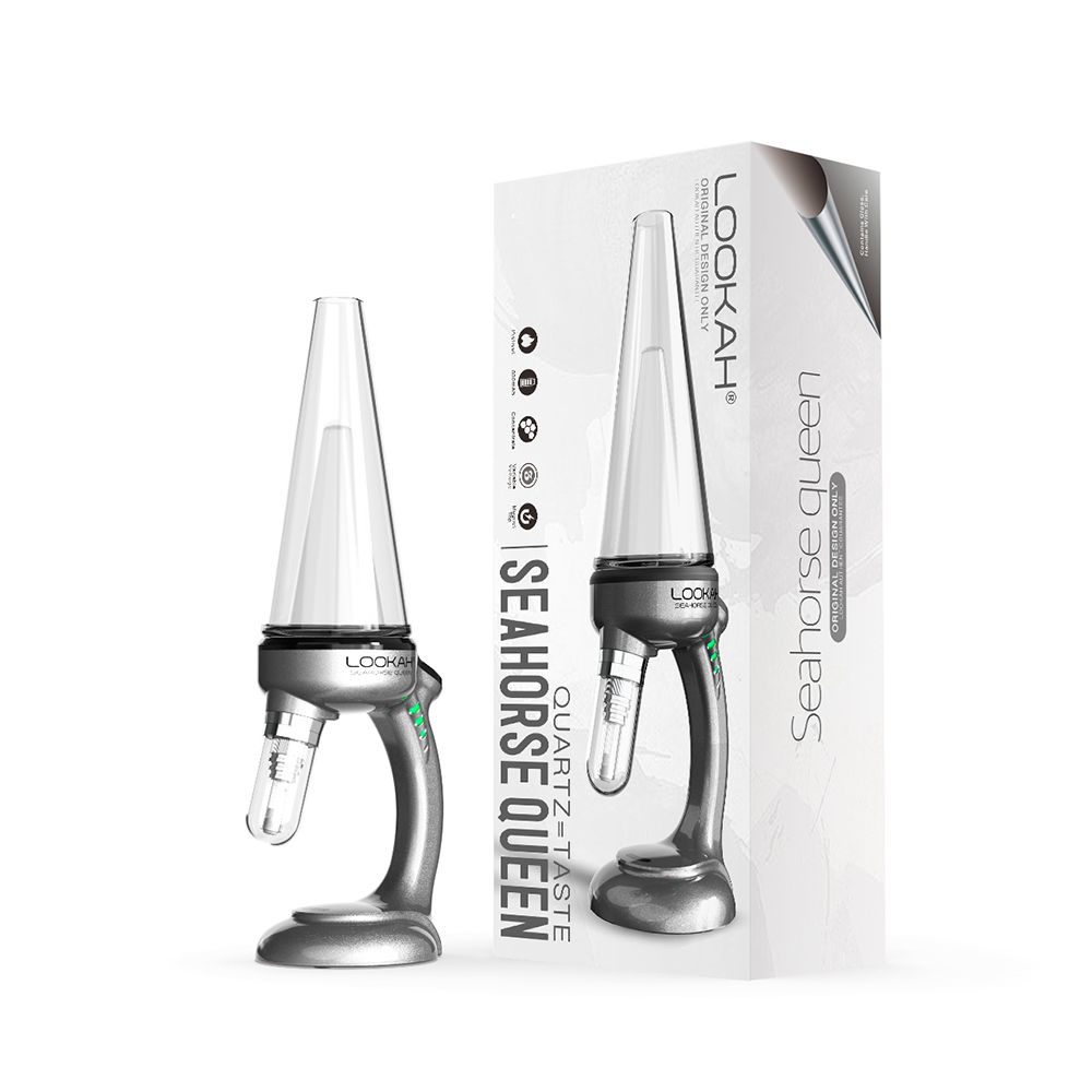 Lookah Seahorse Queen Dab Rig - Gray with packaging