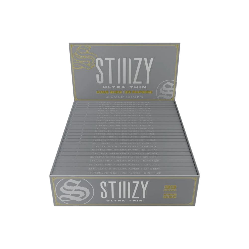 STIIIZY Premium Rolling Papers KING SIZE 33-Sheet Booklet (24pc Display) | Ultra Thin