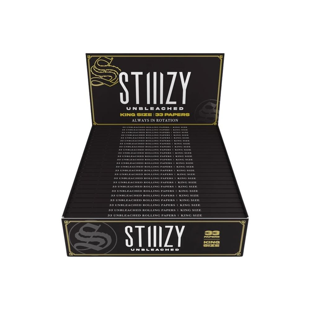 STIIIZY Premium Rolling Papers KING SIZE 33-Sheet Booklet (24pc Display) | Unbleached