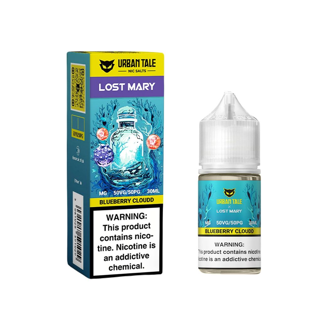 Blueberry Cloudd Urban Tale Lost Mary Salt 30mL with packaging