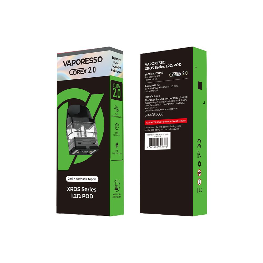 Vaporesso XROS Pod Series | 4-Pack Corex 2mL 1.2ohm with packaging
