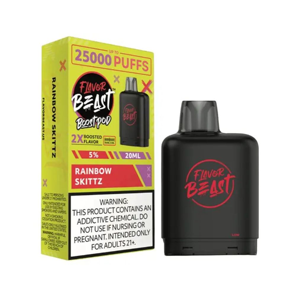Flavor Beast Level X Boost Replacement Pod - Packin' Peach Berry with packaging