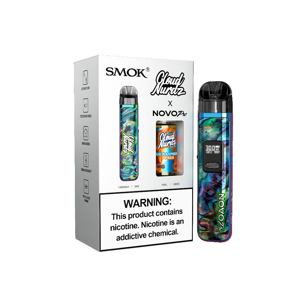 Collab Bundle – SMOK Novo Pro Device + Daddy’s Vapor 10mL Juice - Color: Rainbow - Flavor: Blue Raspberry Peach with Packaging