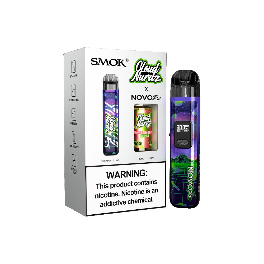 Collab Bundle – SMOK Novo Pro Device + Daddy’s Vapor 10mL Juice - Color: Retro - Flavor: Watermelon Apple with Packaging