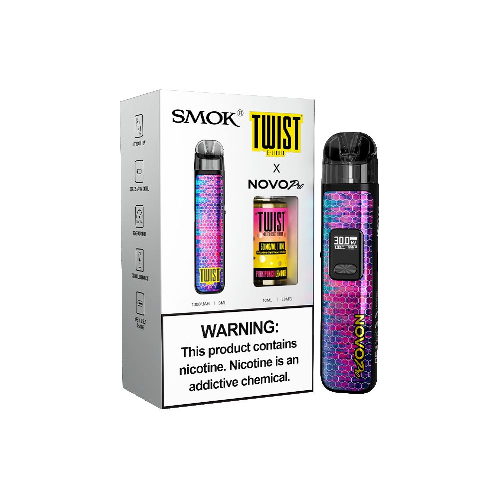 Collab Bundle – SMOK Novo Pro Device + Daddy’s Vapor 10mL Juice - Color: Purple - Flavor: Pink Punch Lemonade with Packaging