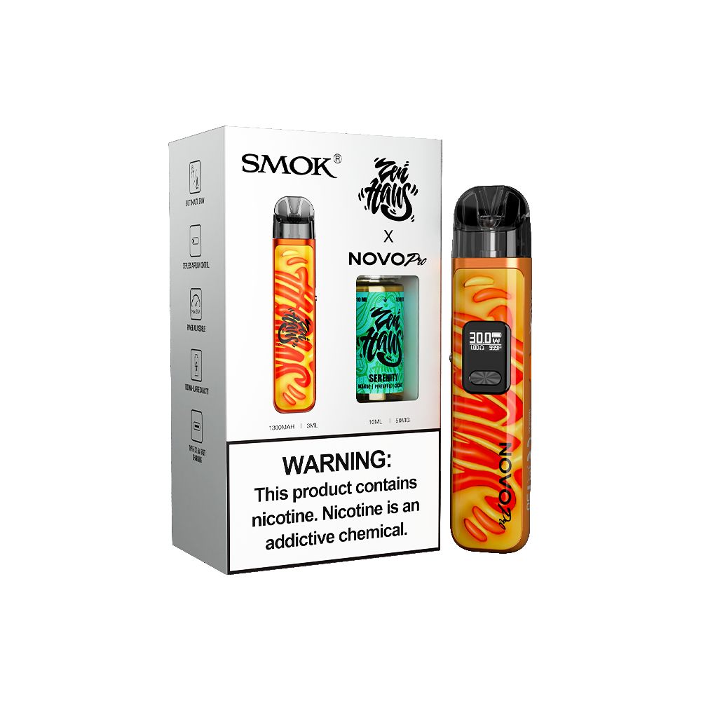 Collab Bundle – SMOK Novo Pro Device + Daddy’s Vapor 10mL Juice - Color: Zen Haus - Flavor: Serenity with Packaging