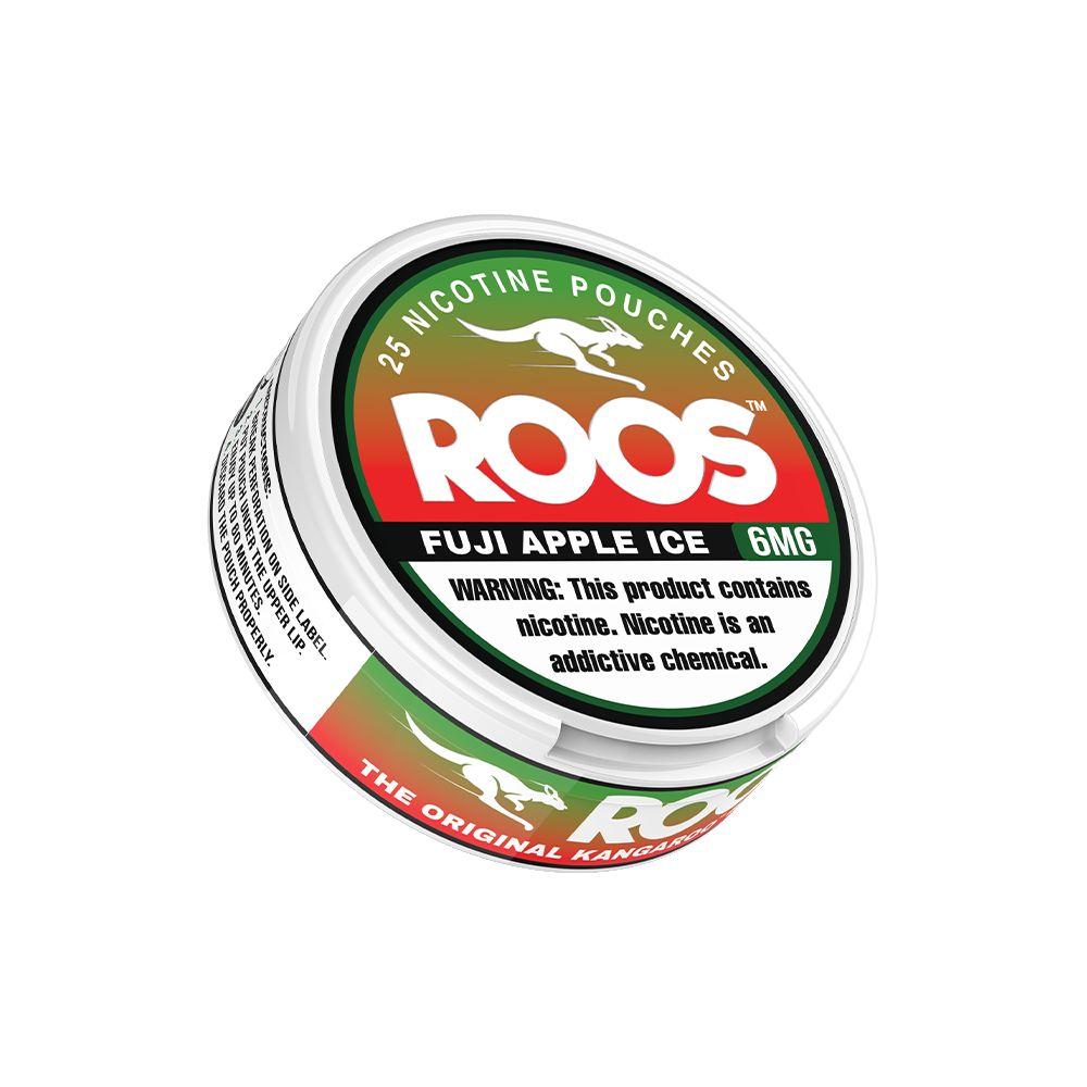 Roos Nicotine Pouches (25ct Can)(5-Can Pack) Fuji Apple Ice 6mg