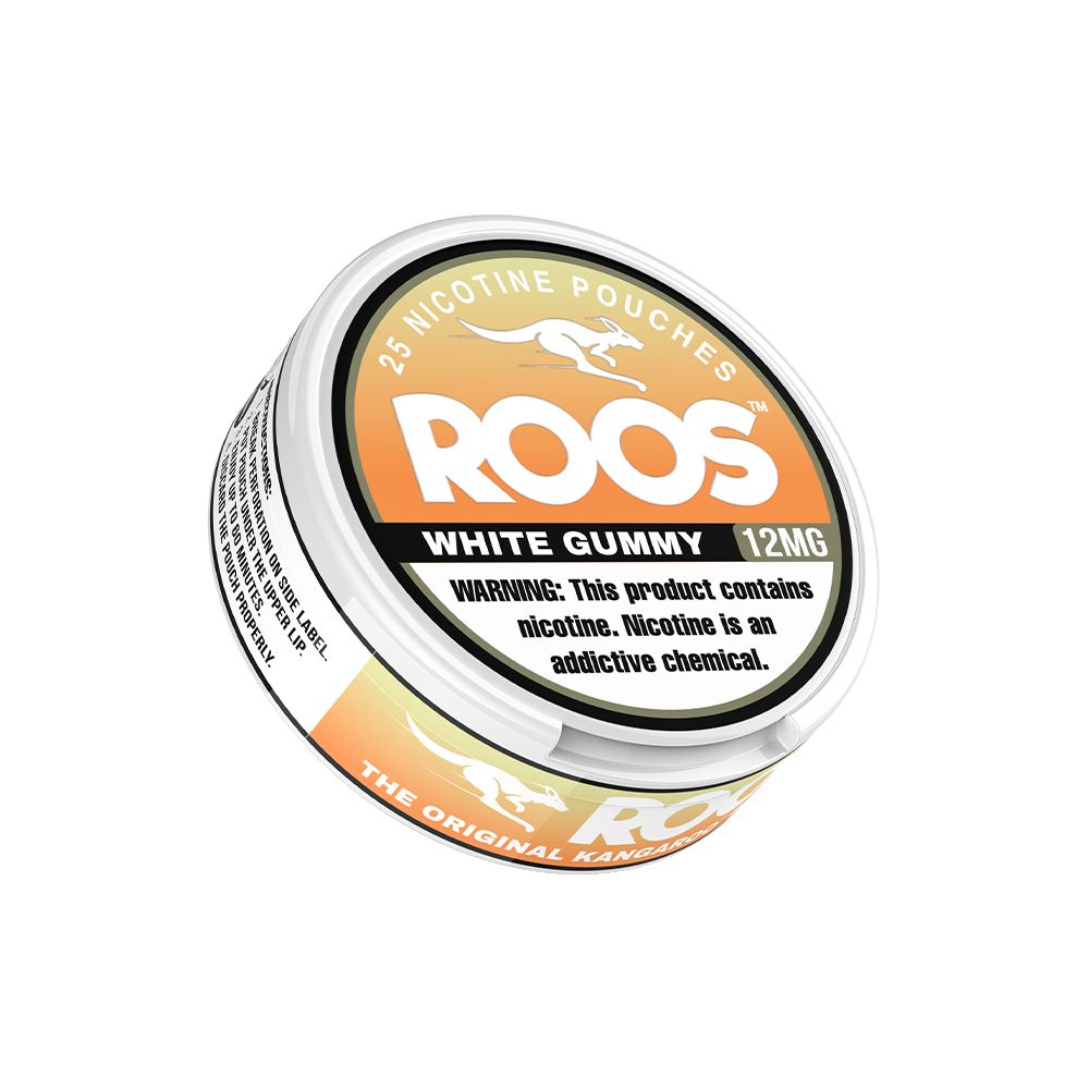 Roos Nicotine Pouches (25ct Can)(5-Can Pack) White Gummy 12mg
