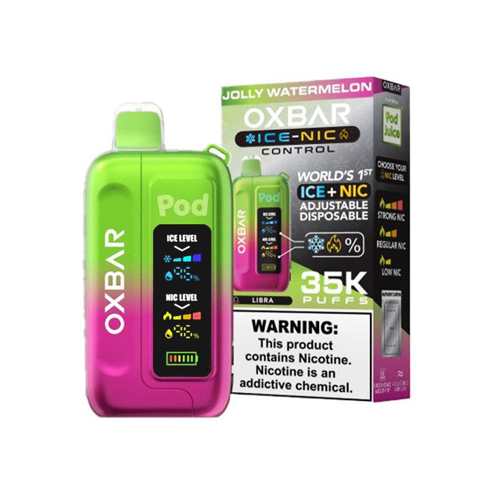 Oxbar Ice-Nic Control Pod Juice 35000 Puffs Jolly Watermelon with packaging