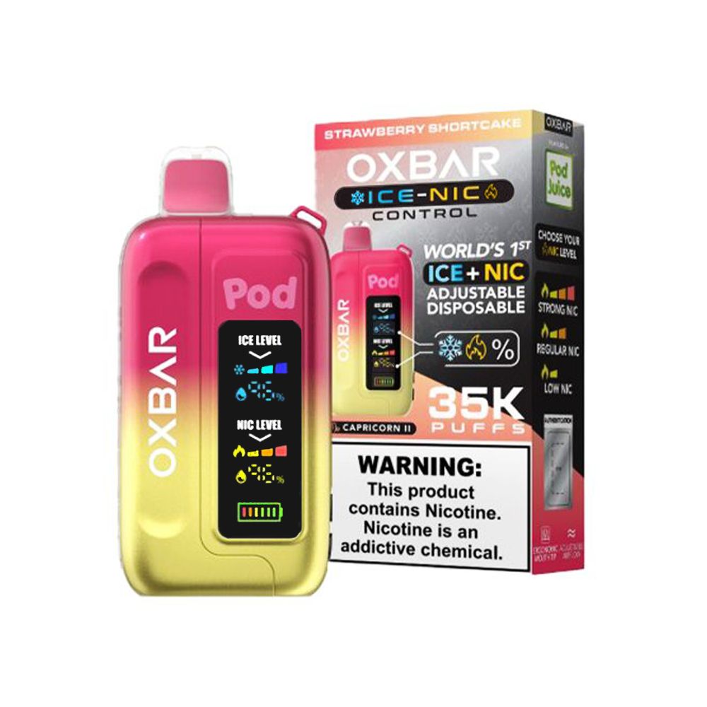 Oxbar Ice-Nic Control Pod Juice 35000 Puffs Strawberry Shortcake with packaging