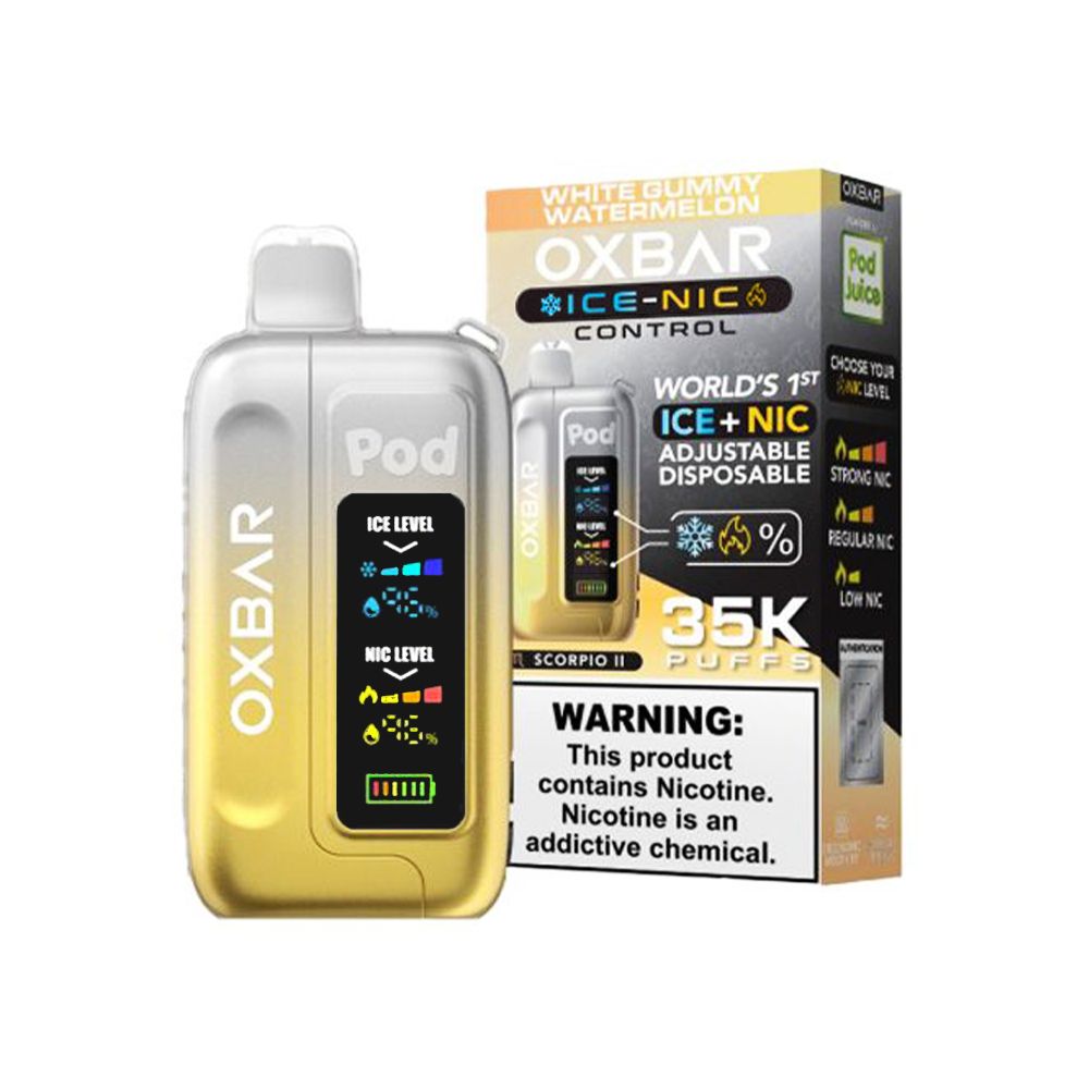 Oxbar Ice-Nic Control Pod Juice 35000 Puffs White Gummy Watermelon with packaging