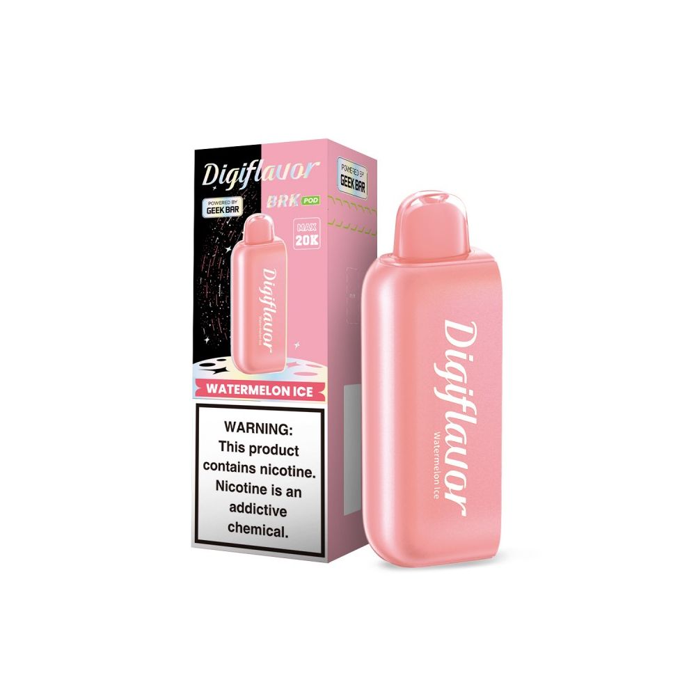 Geek Bar Digi Flavor BRK Pods Disposable 12mL 50mg 20000 Puffs Watermelon Ice with packaging
