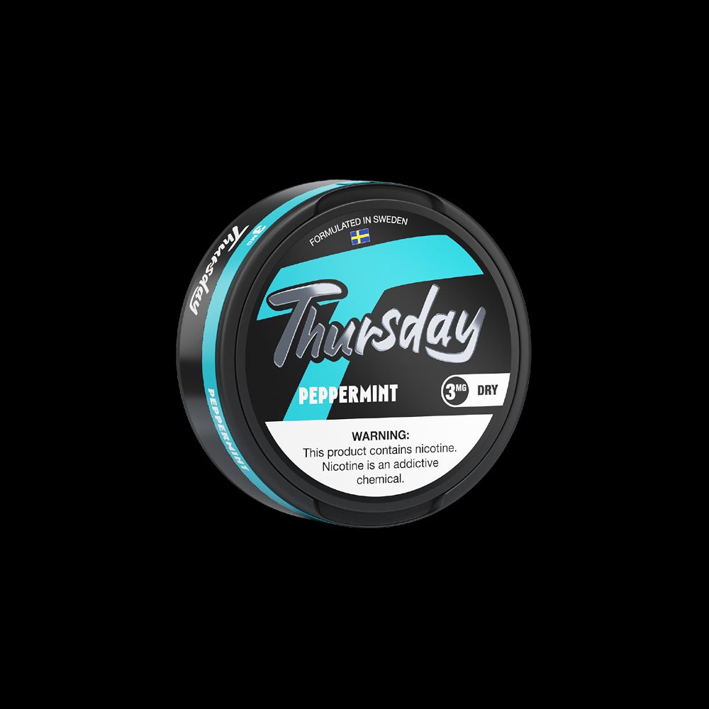 Thursday Dry Nicotine Pouches (20ct Can) 5pc Display Peppermint